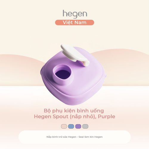 Bộ phụ kiện bình uống Hegen Spout (nắp nhỏ), Purple