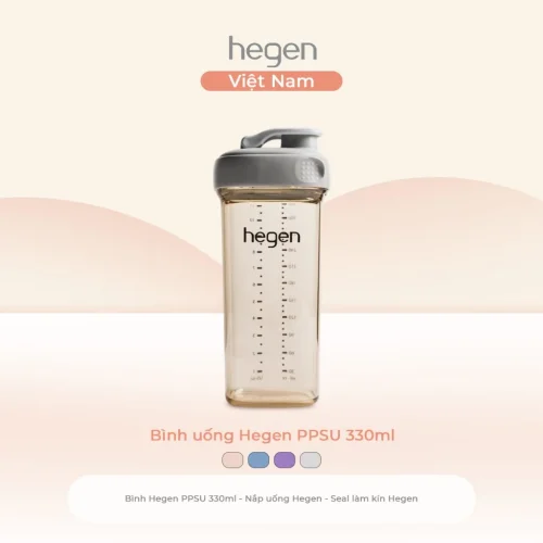 Bình uống Hegen PPSU 330ml (nắp nhỏ), Grey