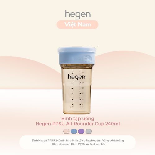 Bình tập uống Hegen PPSU All-Rounder Cup 240ml, Blue