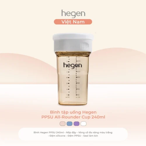 Bình tập uống Hegen PPSU All-Rounder Cup 240ml, White