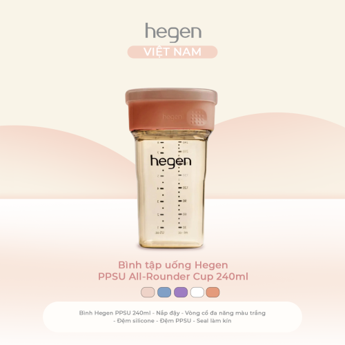Bình tập uống Hegen PPSU All-Rounder Cup 240ml, Auburn